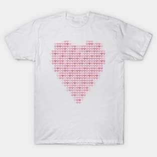 Daisy Pink Heart Filled with Hearts for Valentines Day T-Shirt